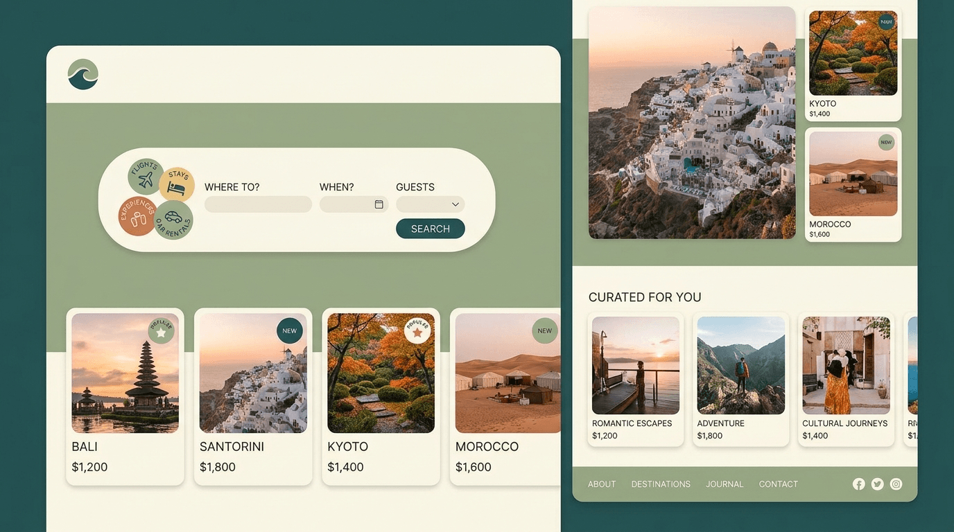 Example build: Travel · booking